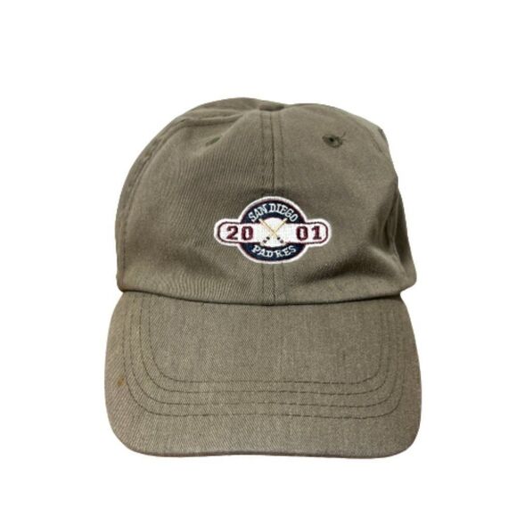 Vintage San Diego Padres Hat Mens Green 2001 Baseball Cap Blue Wave - Picture 1 of 10